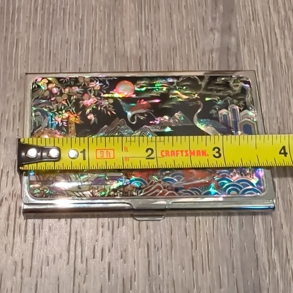 Mother of Pearl Bird Animal Inlay Card Holder